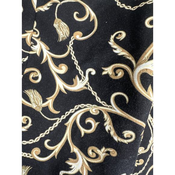 Chico's Slimming Chain Print Pull On Pants Black & Gold Stretch 4 Plus Size 20 - Picture 5 of 10